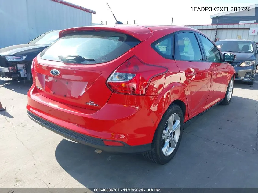 2014 Ford Focus Se VIN: 1FADP3K2XEL283726 Lot: 40836707