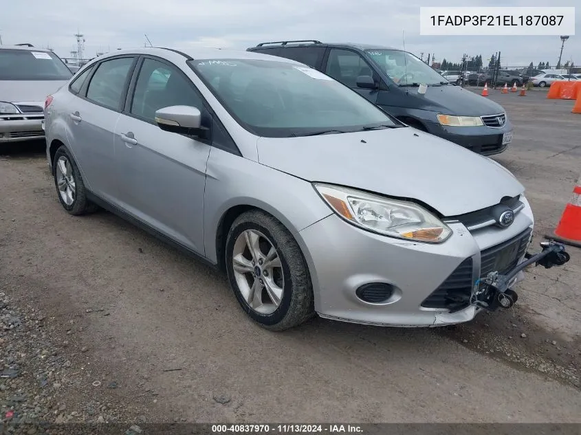 2014 Ford Focus Se VIN: 1FADP3F21EL187087 Lot: 40837970