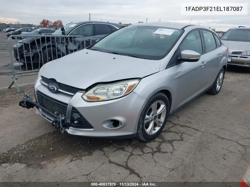 2014 Ford Focus Se VIN: 1FADP3F21EL187087 Lot: 40837970