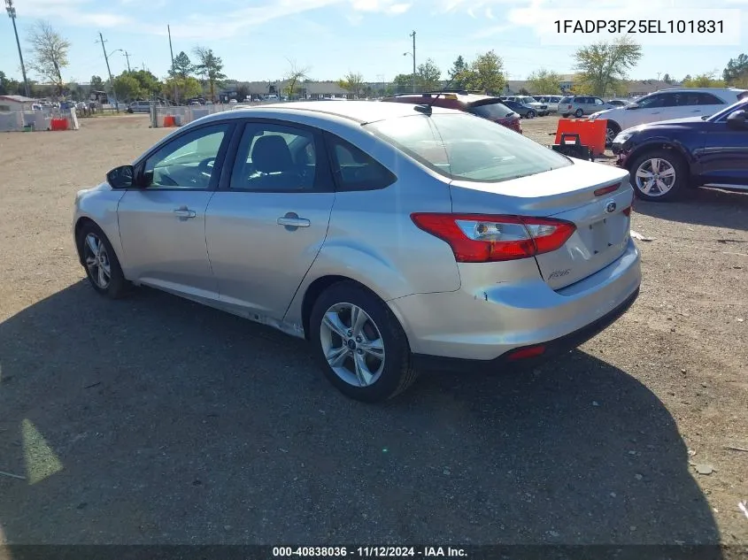 2014 Ford Focus Se VIN: 1FADP3F25EL101831 Lot: 40838036