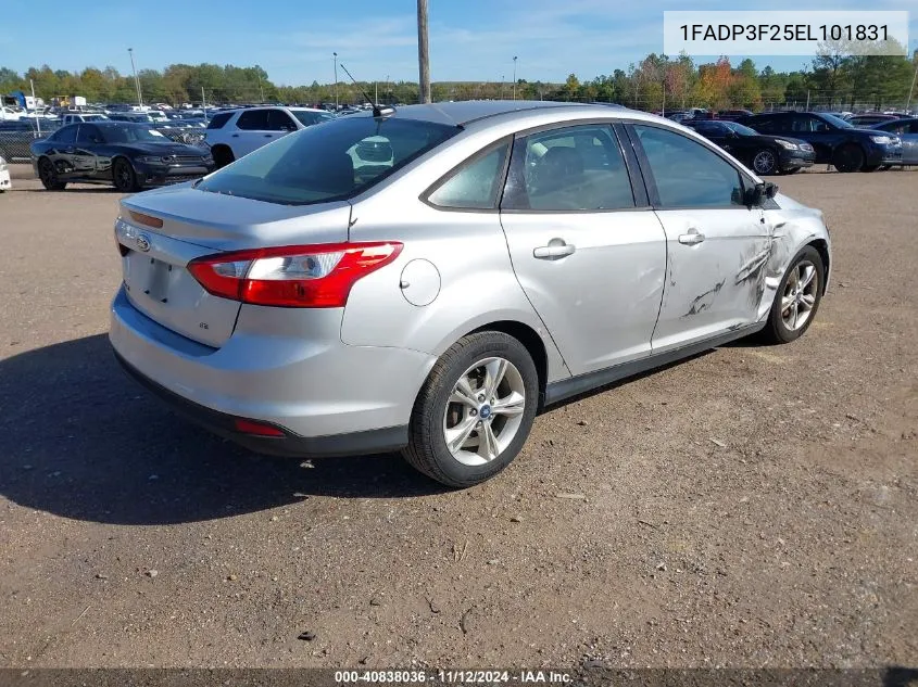 2014 Ford Focus Se VIN: 1FADP3F25EL101831 Lot: 40838036