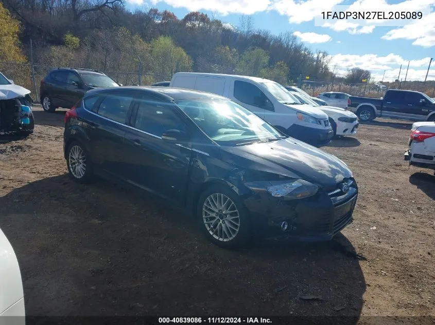 2014 Ford Focus Titanium VIN: 1FADP3N27EL205089 Lot: 40839086