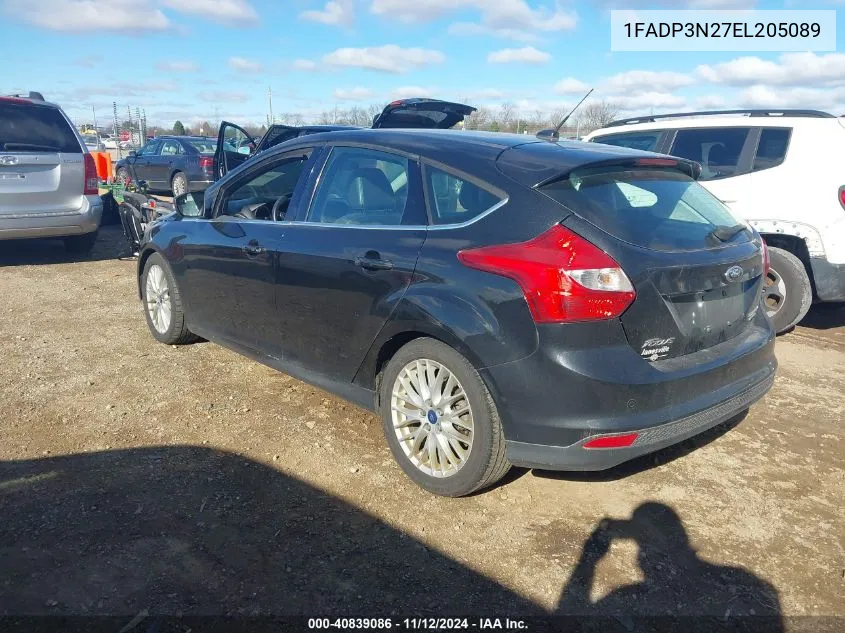 2014 Ford Focus Titanium VIN: 1FADP3N27EL205089 Lot: 40839086