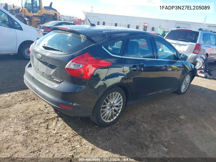 2014 Ford Focus Titanium VIN: 1FADP3N27EL205089 Lot: 40839086