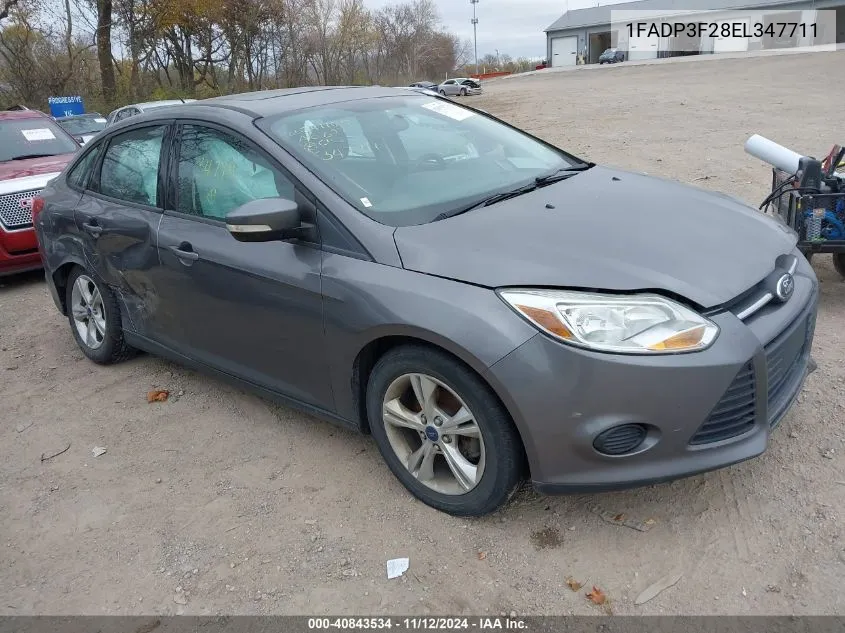 2014 Ford Focus Se VIN: 1FADP3F28EL347711 Lot: 40843534