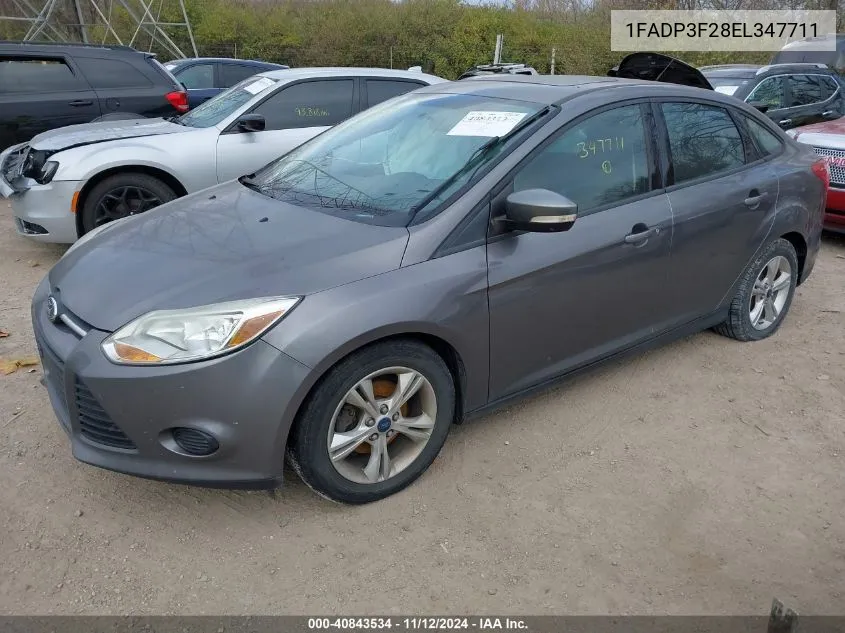 2014 Ford Focus Se VIN: 1FADP3F28EL347711 Lot: 40843534