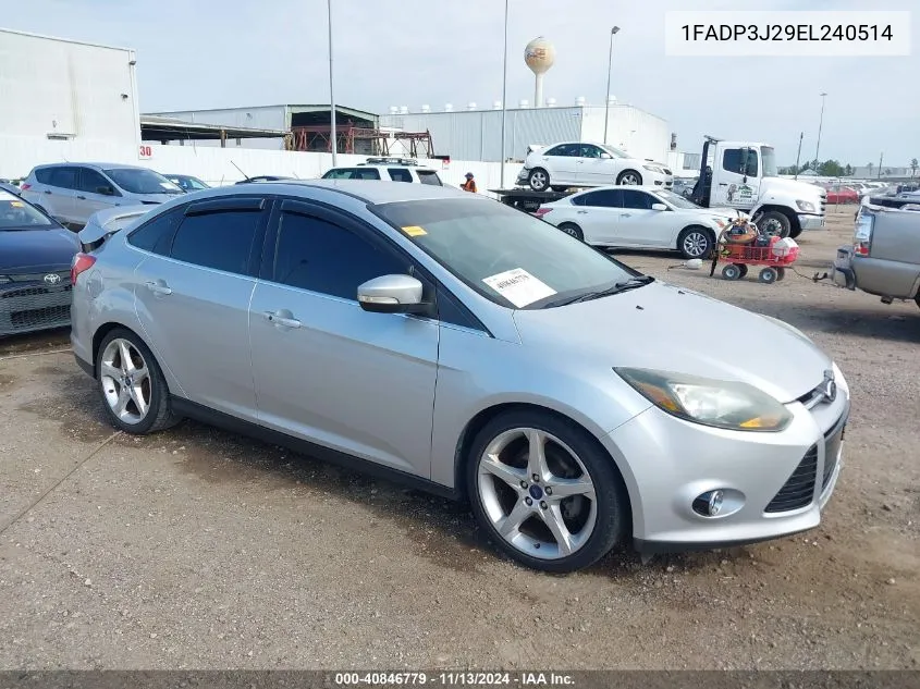 2014 Ford Focus Titanium VIN: 1FADP3J29EL240514 Lot: 40846779