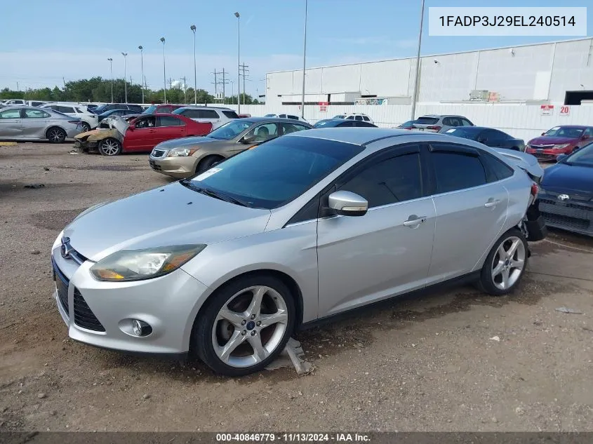 2014 Ford Focus Titanium VIN: 1FADP3J29EL240514 Lot: 40846779