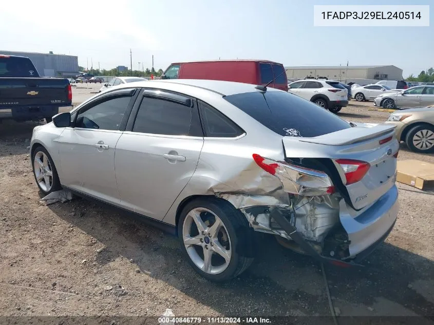 2014 Ford Focus Titanium VIN: 1FADP3J29EL240514 Lot: 40846779