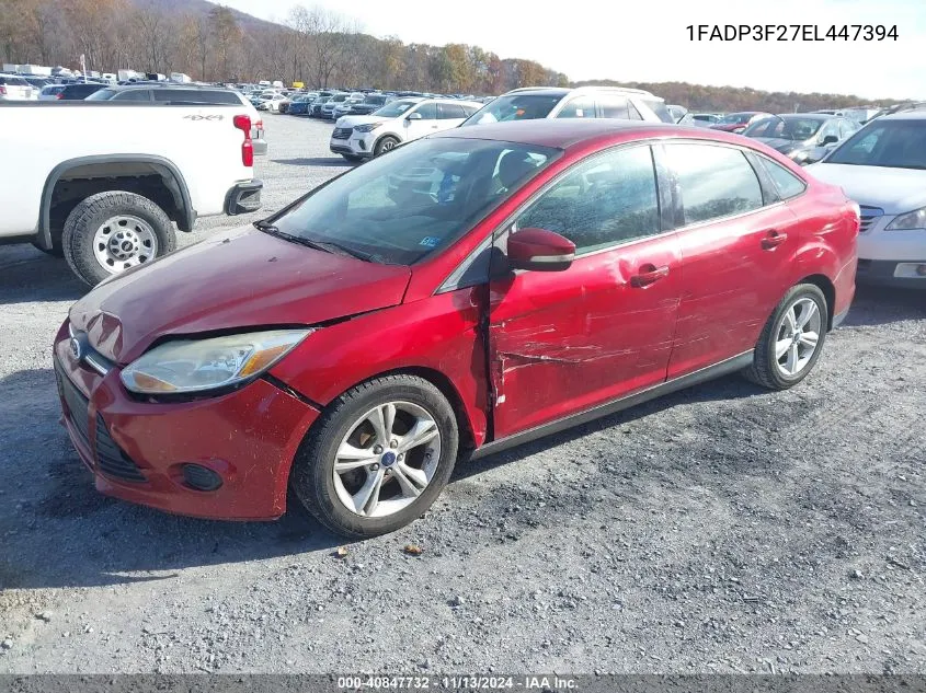 2014 Ford Focus Se VIN: 1FADP3F27EL447394 Lot: 40847732