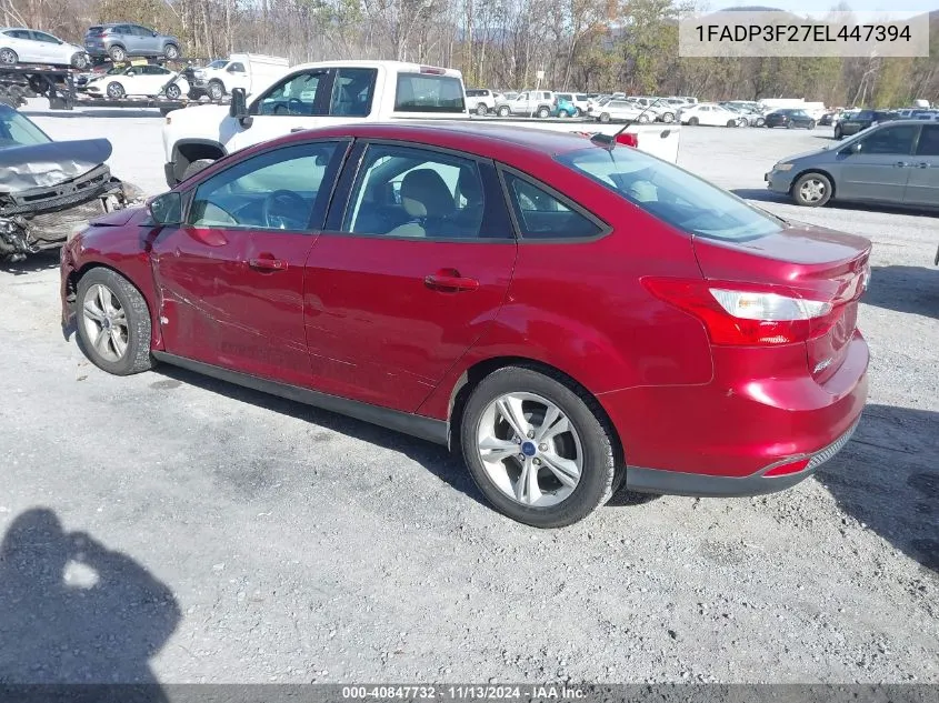 2014 Ford Focus Se VIN: 1FADP3F27EL447394 Lot: 40847732