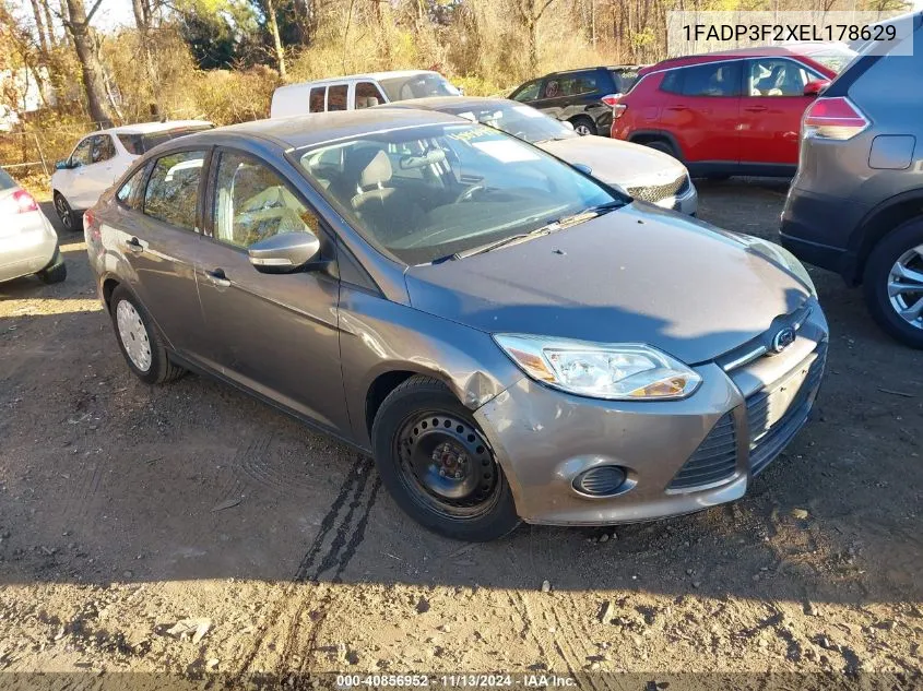 2014 Ford Focus Se VIN: 1FADP3F2XEL178629 Lot: 40856952