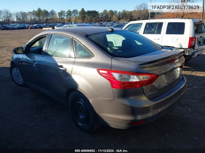 2014 Ford Focus Se VIN: 1FADP3F2XEL178629 Lot: 40856952