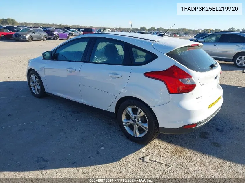 2014 Ford Focus Se VIN: 1FADP3K25EL219920 Lot: 40875544