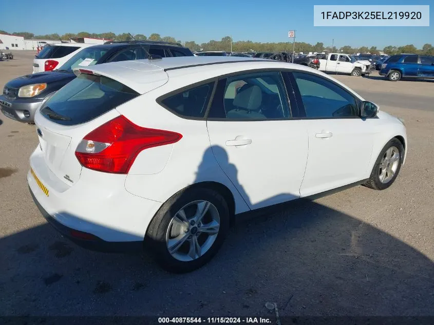 2014 Ford Focus Se VIN: 1FADP3K25EL219920 Lot: 40875544