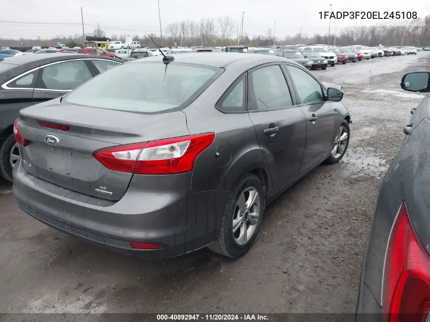 1FADP3F20EL245108 2014 Ford Focus Se