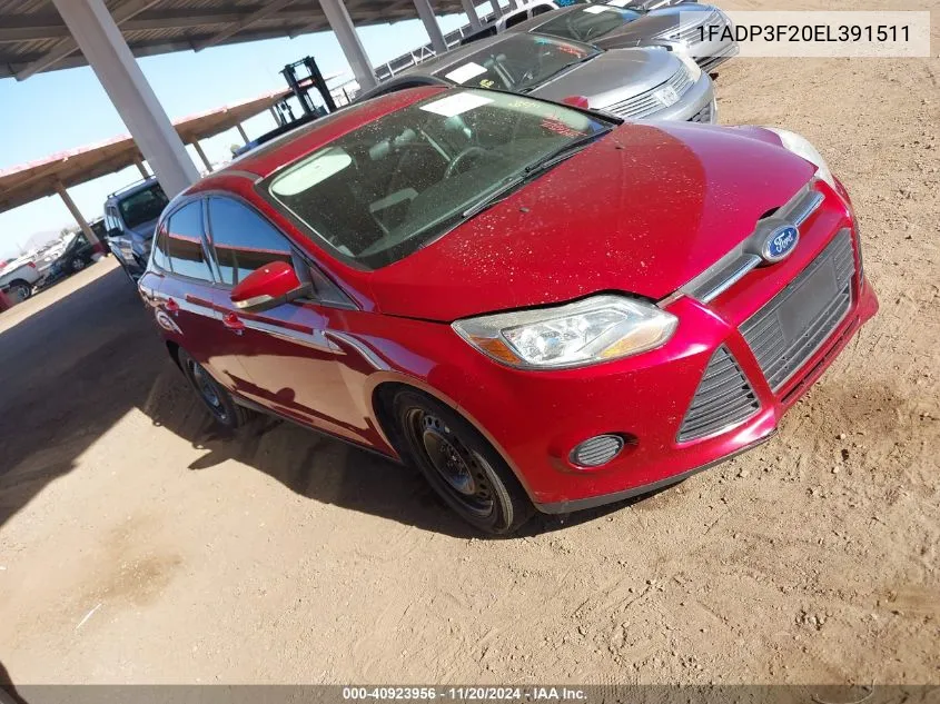 2014 Ford Focus Se VIN: 1FADP3F20EL391511 Lot: 40923956