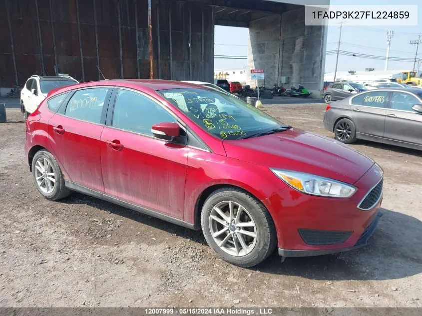 2015 Ford Focus Se VIN: 1FADP3K27FL224859 Lot: 12007999