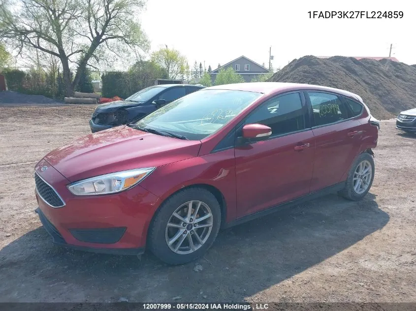 2015 Ford Focus Se VIN: 1FADP3K27FL224859 Lot: 12007999