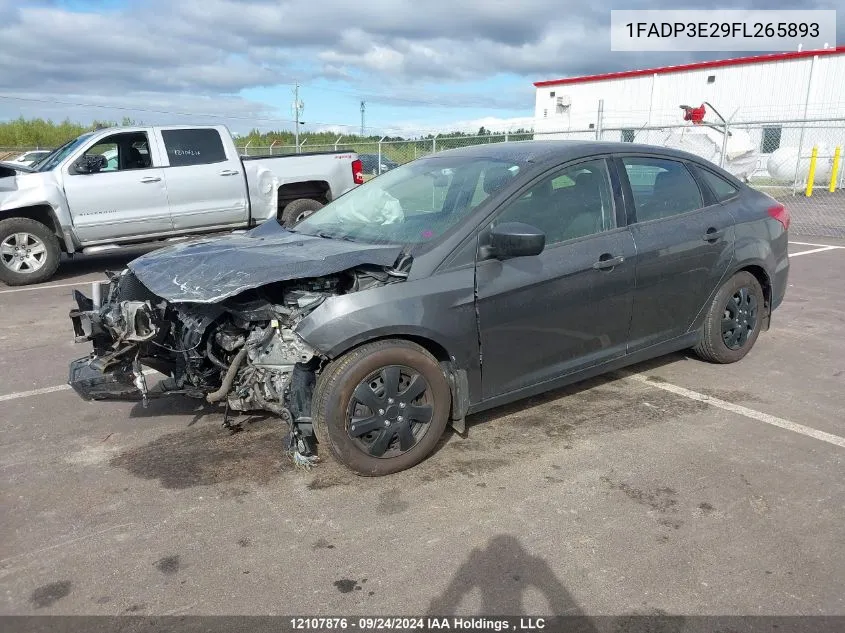 2015 Ford Focus S VIN: 1FADP3E29FL265893 Lot: 12107876