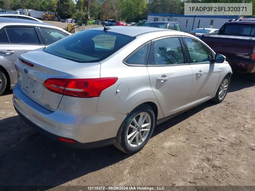 2015 Ford Focus Se VIN: 1FADP3F25FL320371 Lot: 12110372