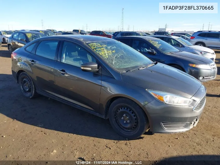 2015 Ford Focus Se VIN: 1FADP3F28FL370665 Lot: 12145124