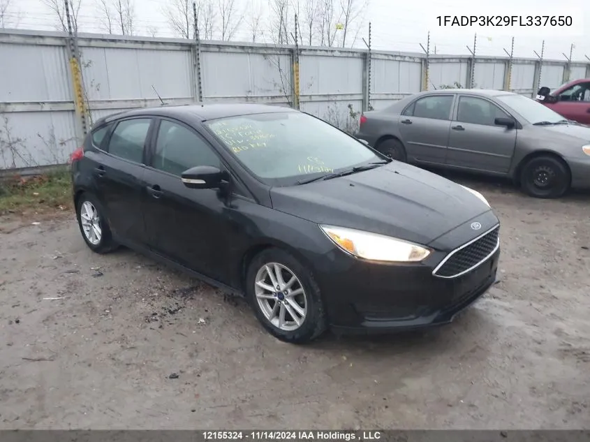 2015 Ford Focus Se VIN: 1FADP3K29FL337650 Lot: 12155324