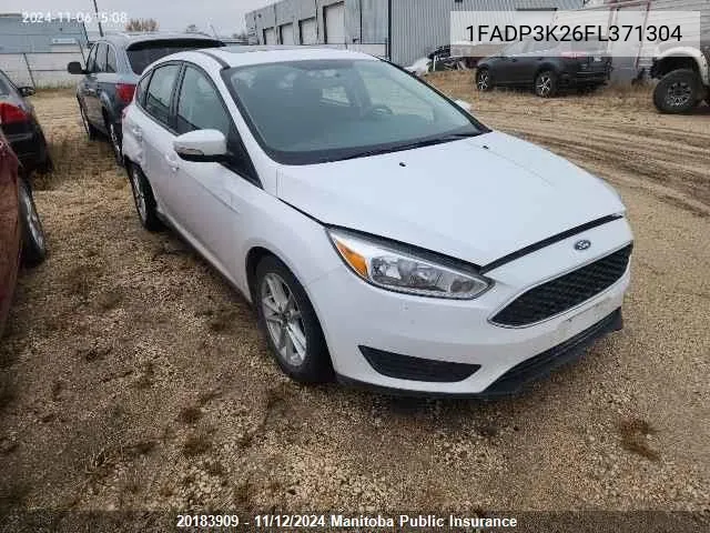 2015 Ford Focus Se VIN: 1FADP3K26FL371304 Lot: 20183909