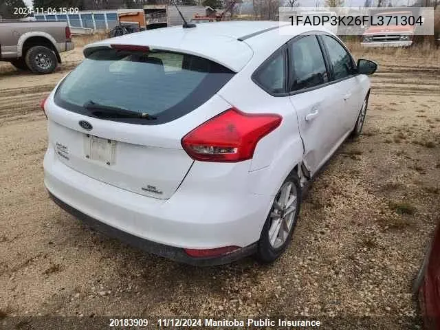 2015 Ford Focus Se VIN: 1FADP3K26FL371304 Lot: 20183909