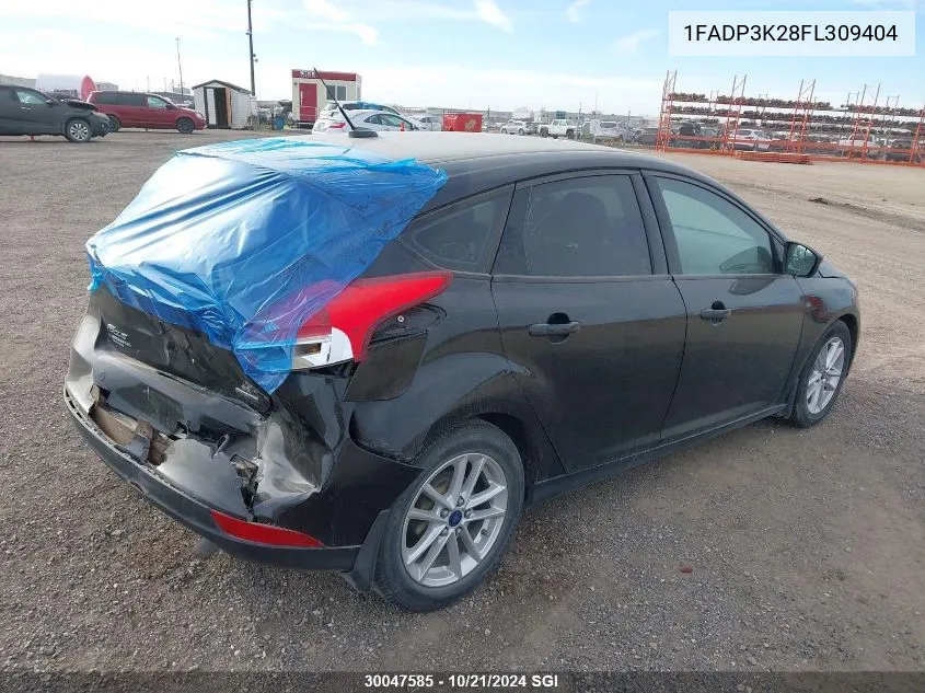 2015 Ford Focus Se VIN: 1FADP3K28FL309404 Lot: 30047585