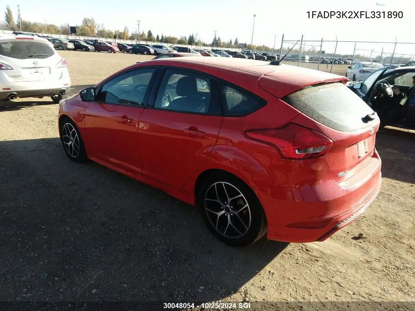 2015 Ford Focus Se VIN: 1FADP3K2XFL331890 Lot: 30048054