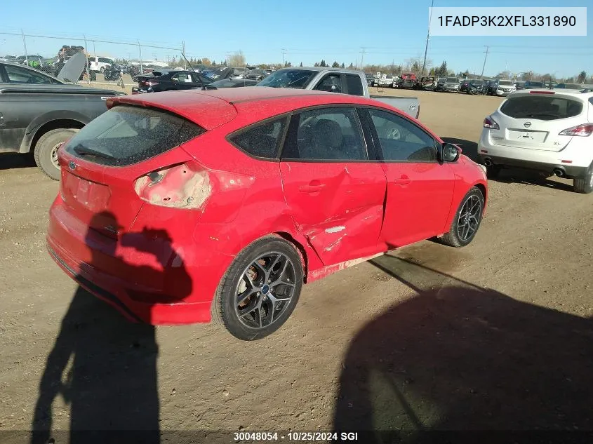 2015 Ford Focus Se VIN: 1FADP3K2XFL331890 Lot: 30048054