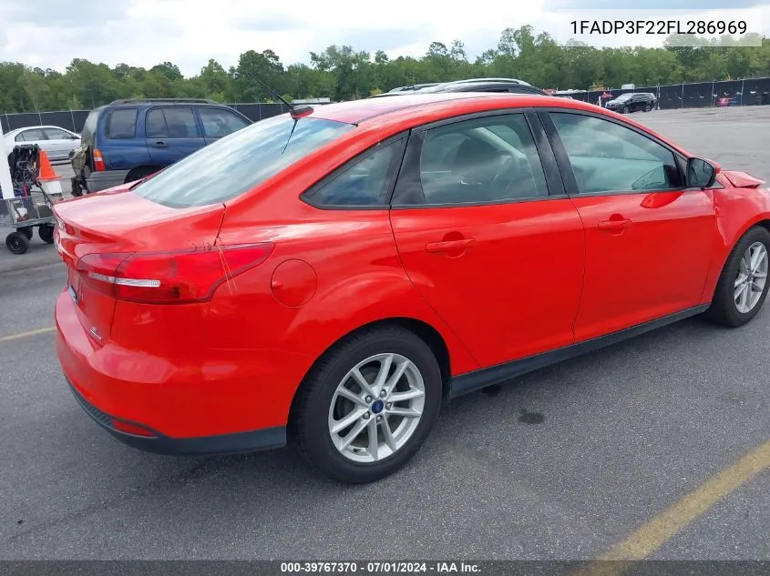 2015 Ford Focus Se VIN: 1FADP3F22FL286969 Lot: 39767370