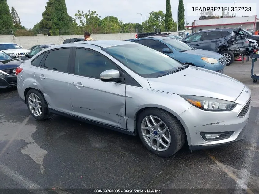 2015 Ford Focus Se VIN: 1FADP3F21FL357238 Lot: 39768005