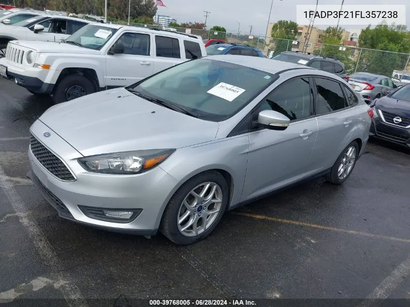 2015 Ford Focus Se VIN: 1FADP3F21FL357238 Lot: 39768005