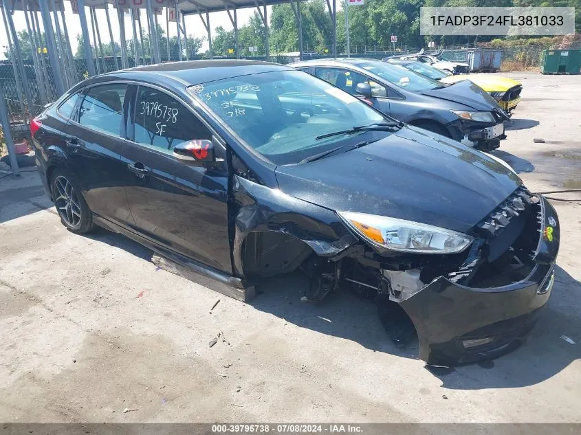 2015 Ford Focus Se VIN: 1FADP3F24FL381033 Lot: 39795738