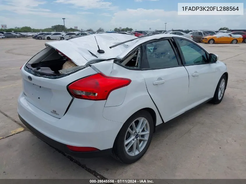 2015 Ford Focus Se VIN: 1FADP3K20FL288564 Lot: 39845558