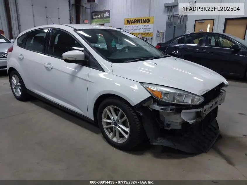 2015 Ford Focus Se VIN: 1FADP3K23FL202504 Lot: 39914499