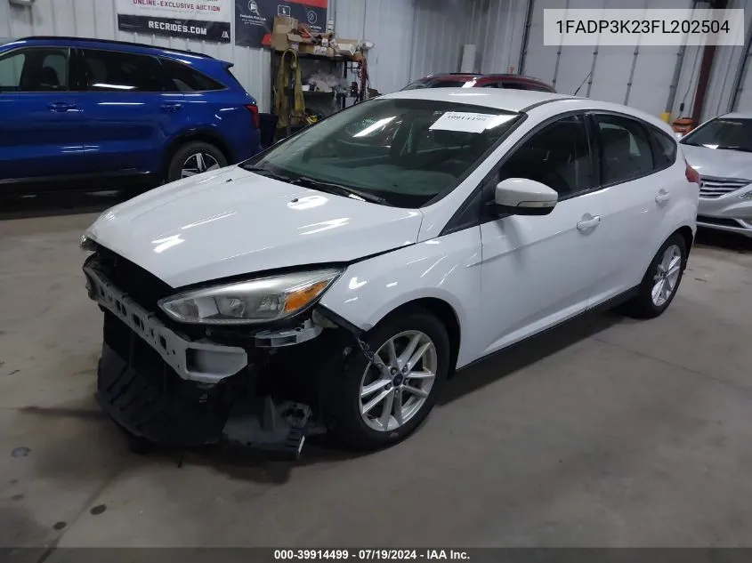 2015 Ford Focus Se VIN: 1FADP3K23FL202504 Lot: 39914499