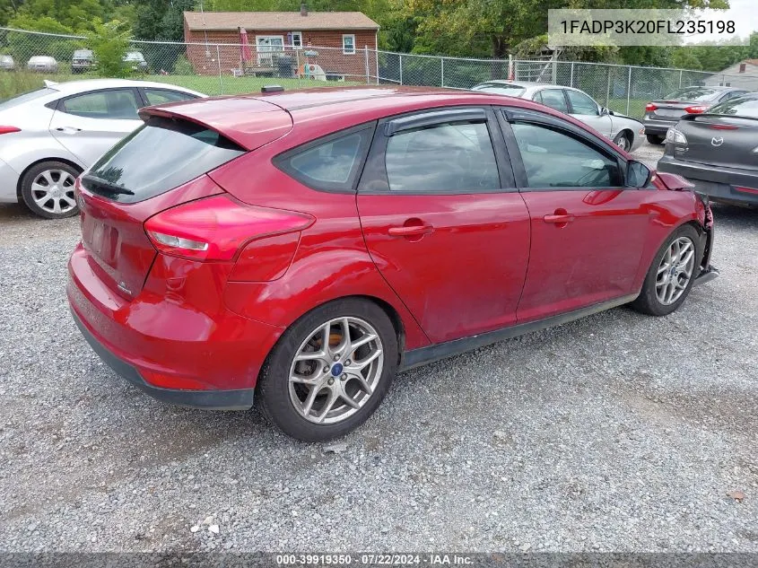 2015 Ford Focus Se VIN: 1FADP3K20FL235198 Lot: 39919350