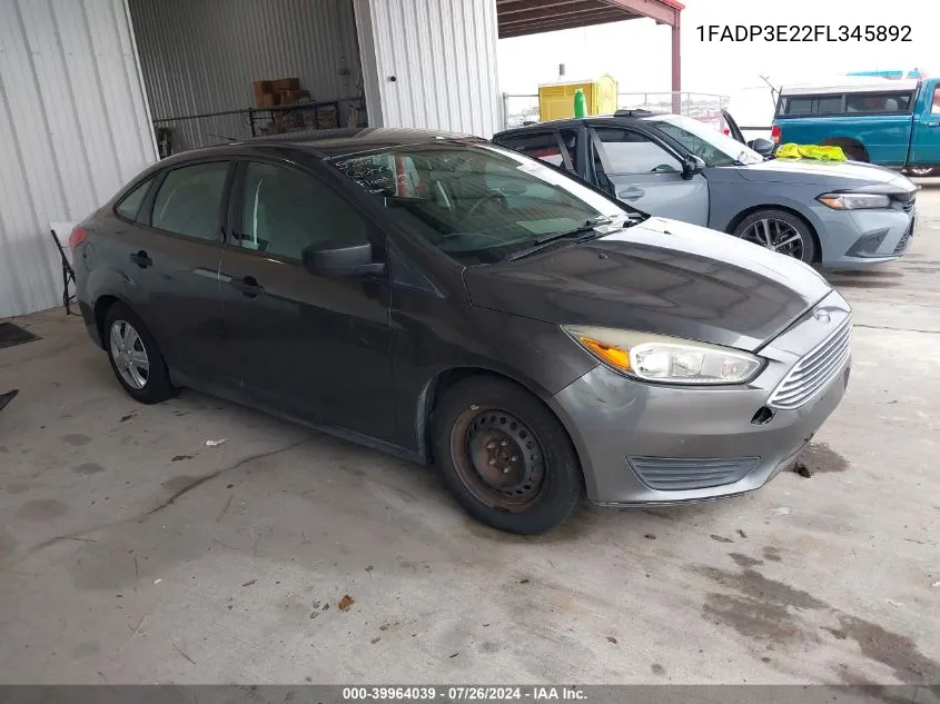 1FADP3E22FL345892 2015 Ford Focus S