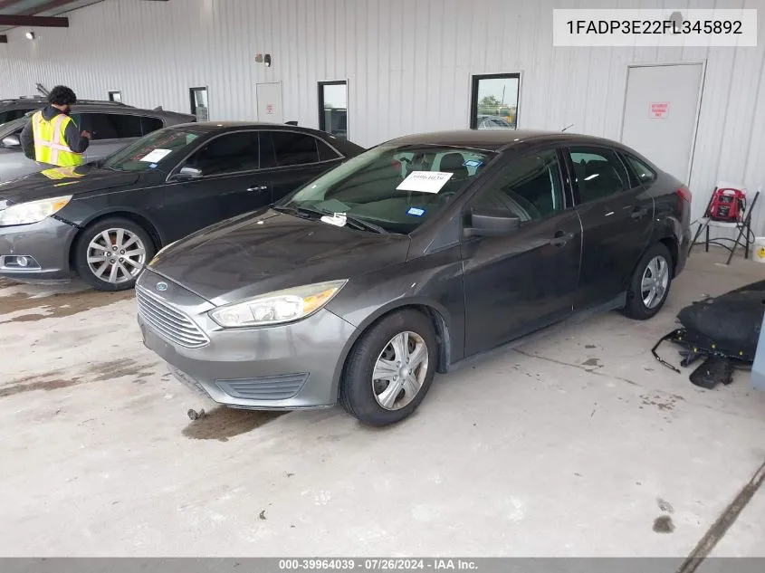 1FADP3E22FL345892 2015 Ford Focus S