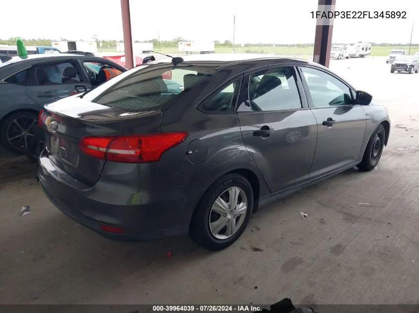 1FADP3E22FL345892 2015 Ford Focus S