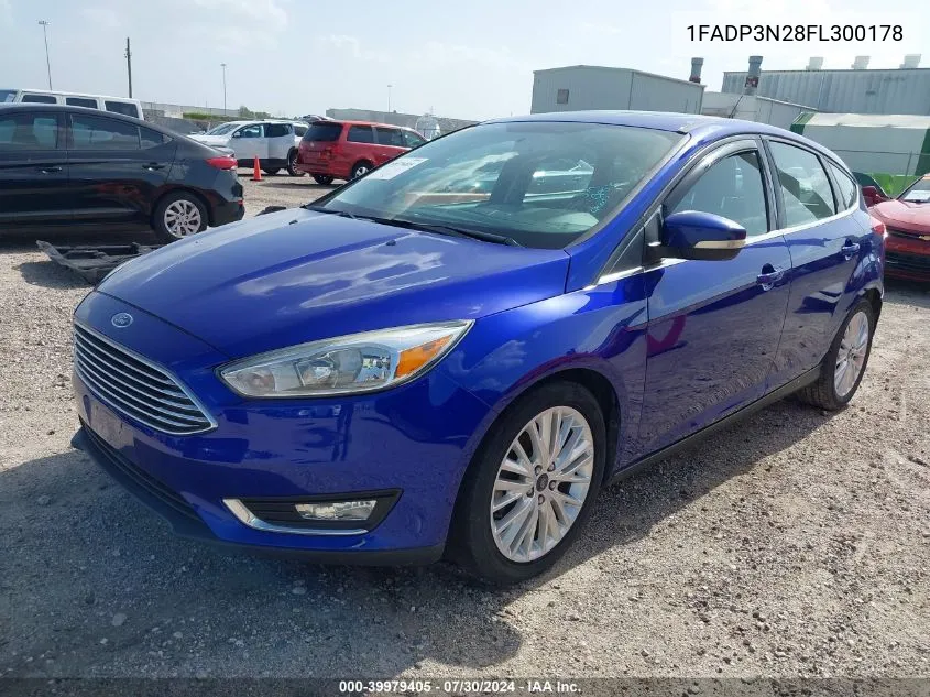 2015 Ford Focus Titanium VIN: 1FADP3N28FL300178 Lot: 39979405