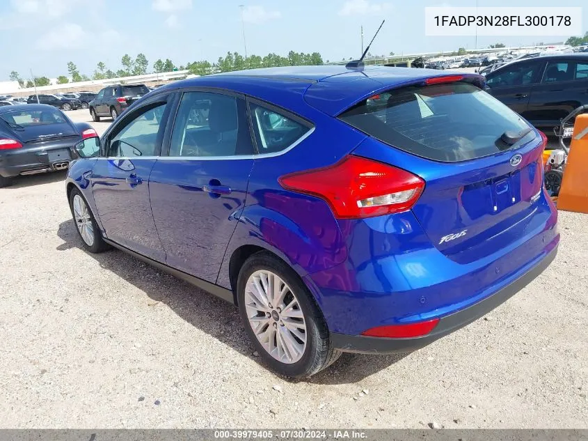 2015 Ford Focus Titanium VIN: 1FADP3N28FL300178 Lot: 39979405