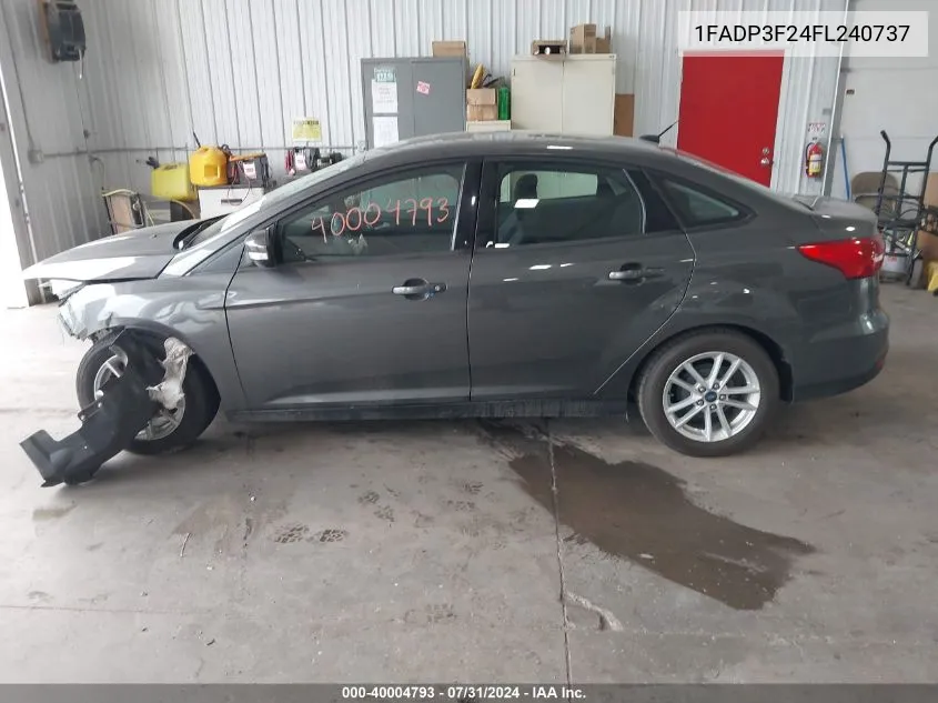 2015 Ford Focus Se VIN: 1FADP3F24FL240737 Lot: 40004793