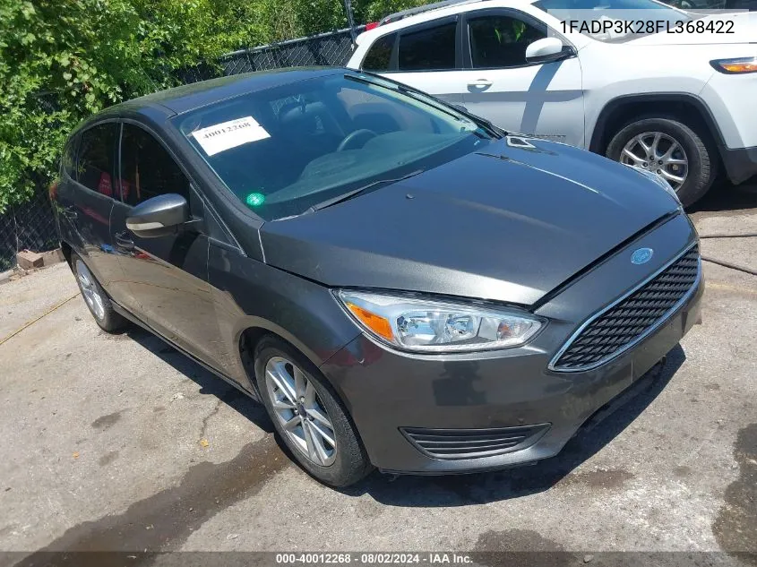 2015 Ford Focus Se VIN: 1FADP3K28FL368422 Lot: 40012268