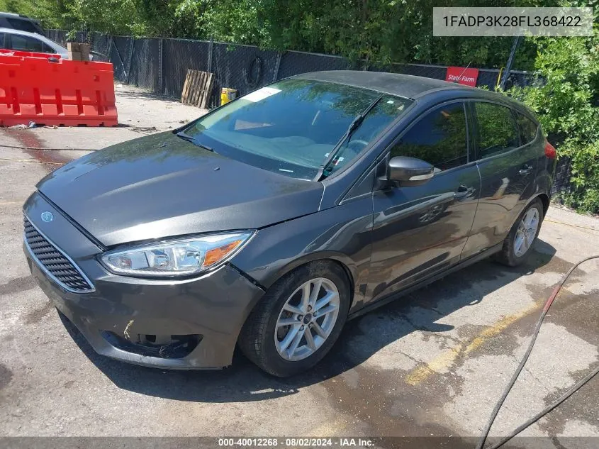 2015 Ford Focus Se VIN: 1FADP3K28FL368422 Lot: 40012268