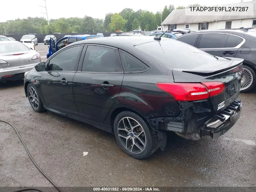 2015 Ford Focus Se VIN: 1FADP3FE9FL247287 Lot: 40031552