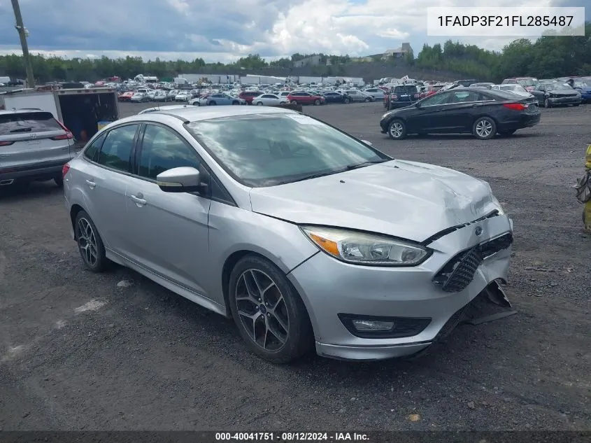 2015 Ford Focus Se VIN: 1FADP3F21FL285487 Lot: 40041751